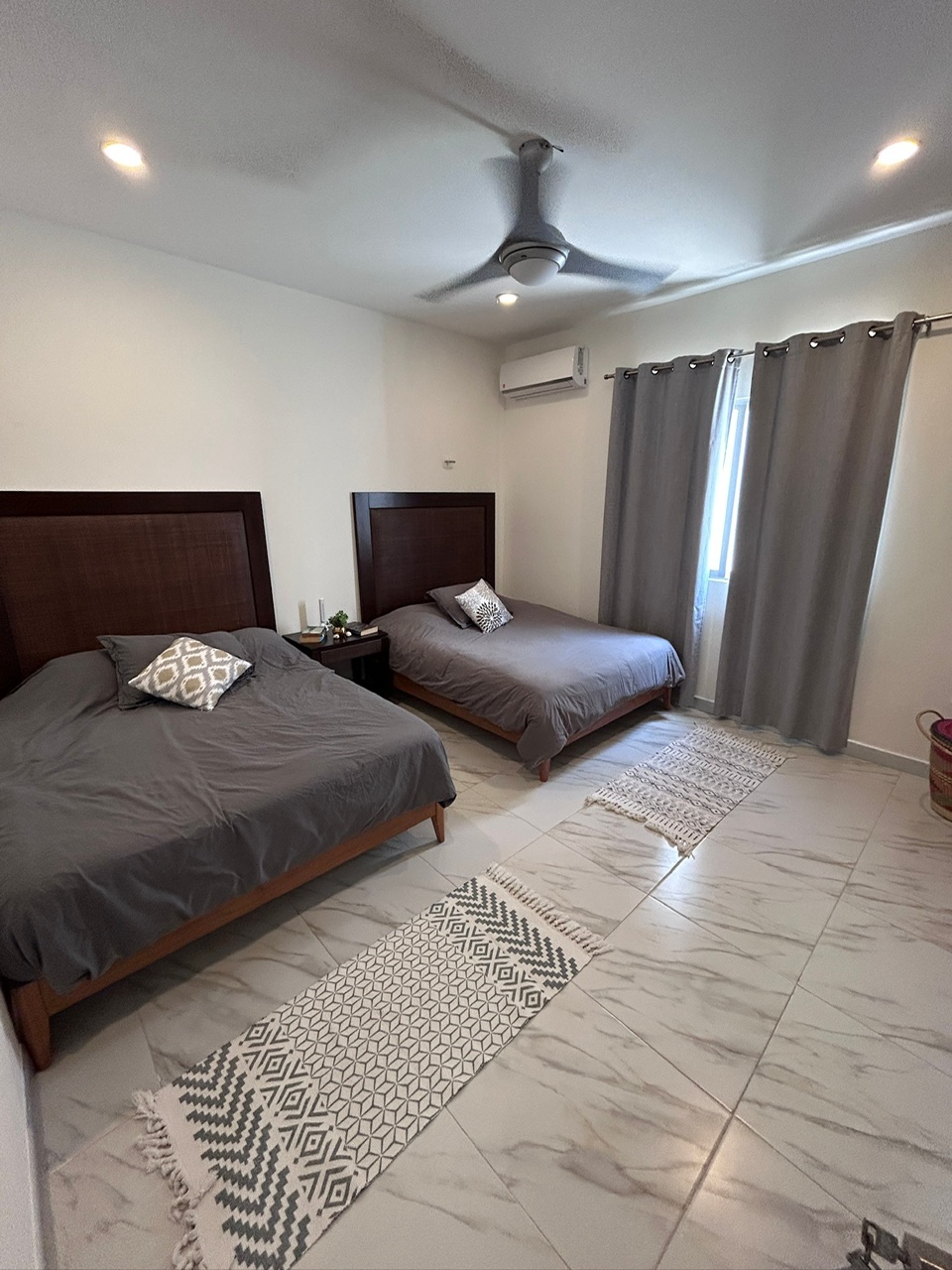 Second bedroom with two double beds