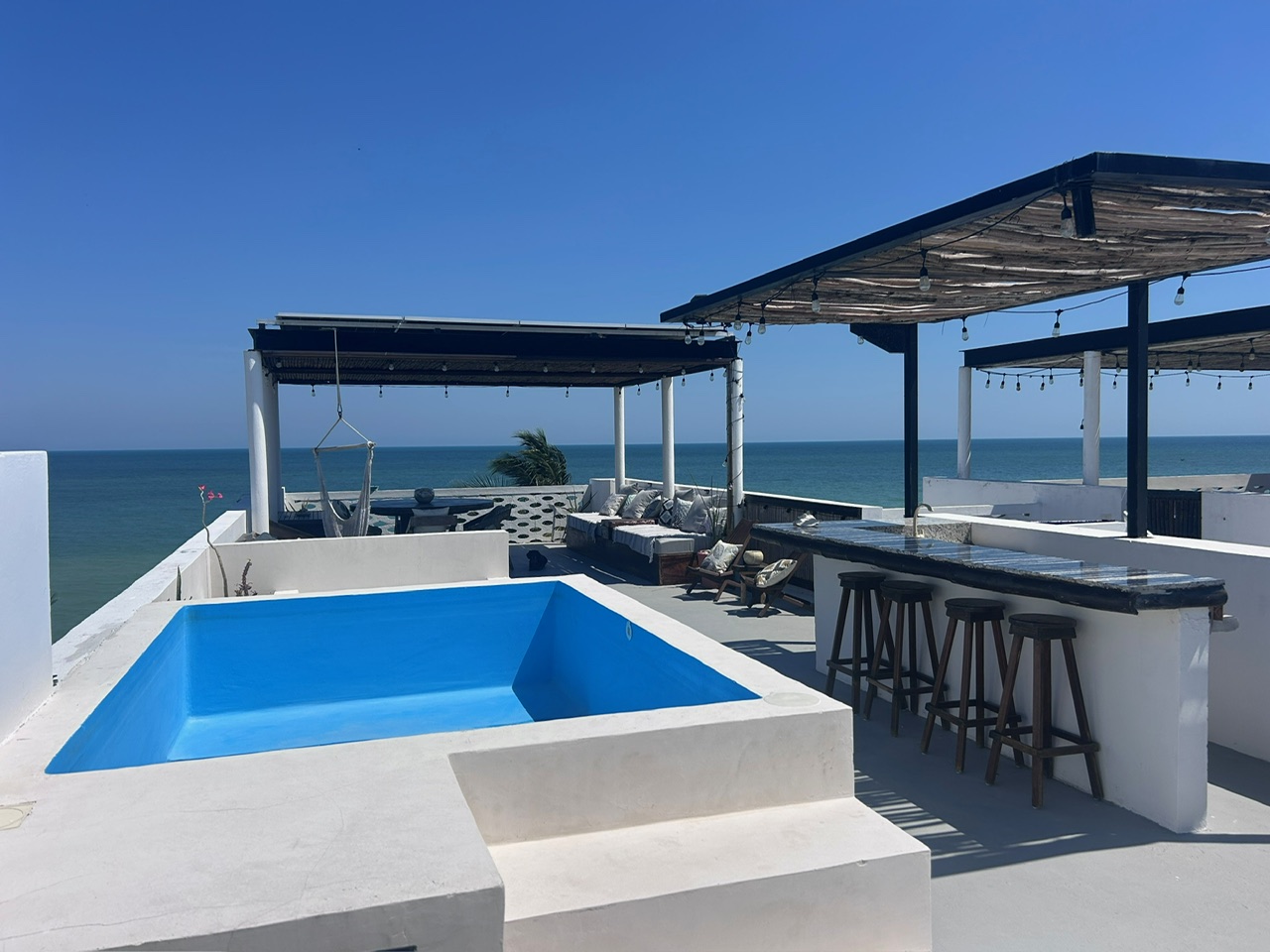 Rooftop plunge pool and ocean bar